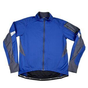REI Co-Op Mens Soft Shell Blue & Gray Running Jacket Sz Large